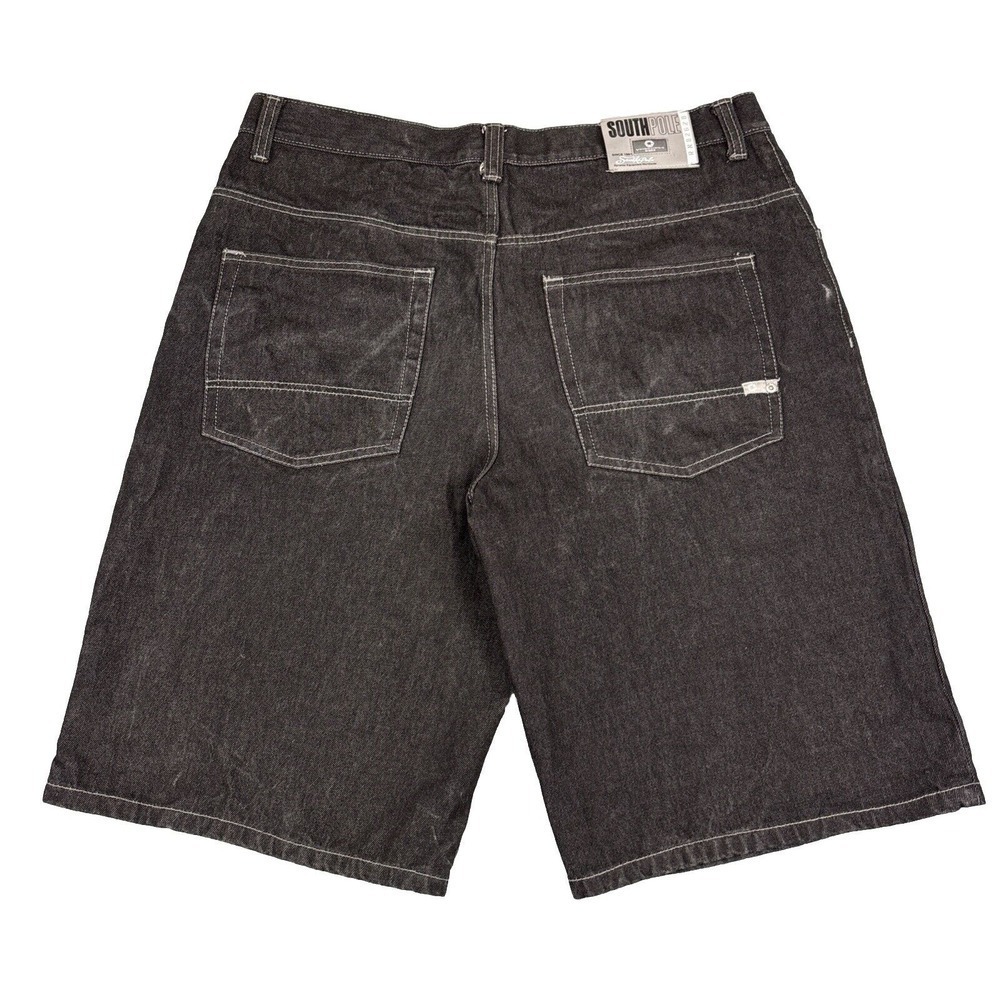 Southpole Jorts Mens 40 Shorts Black Denim Hip Hop Baggy Skater VTG Wide Leg Y2K